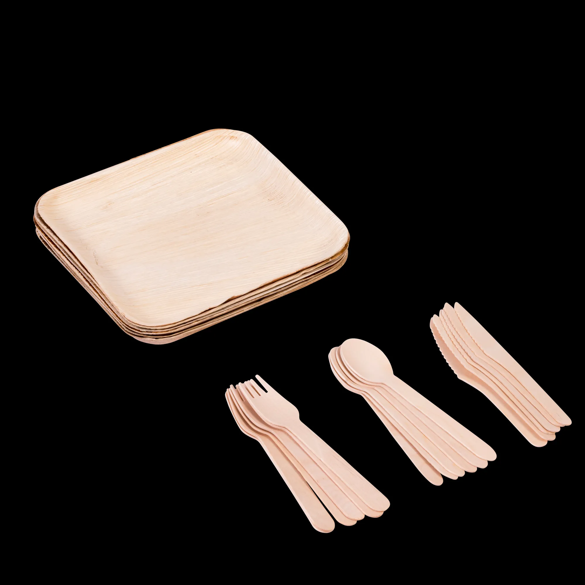 CASA Areca Leaf Set Di Piatti 6 Pz Con Posate Naturale* Piatti