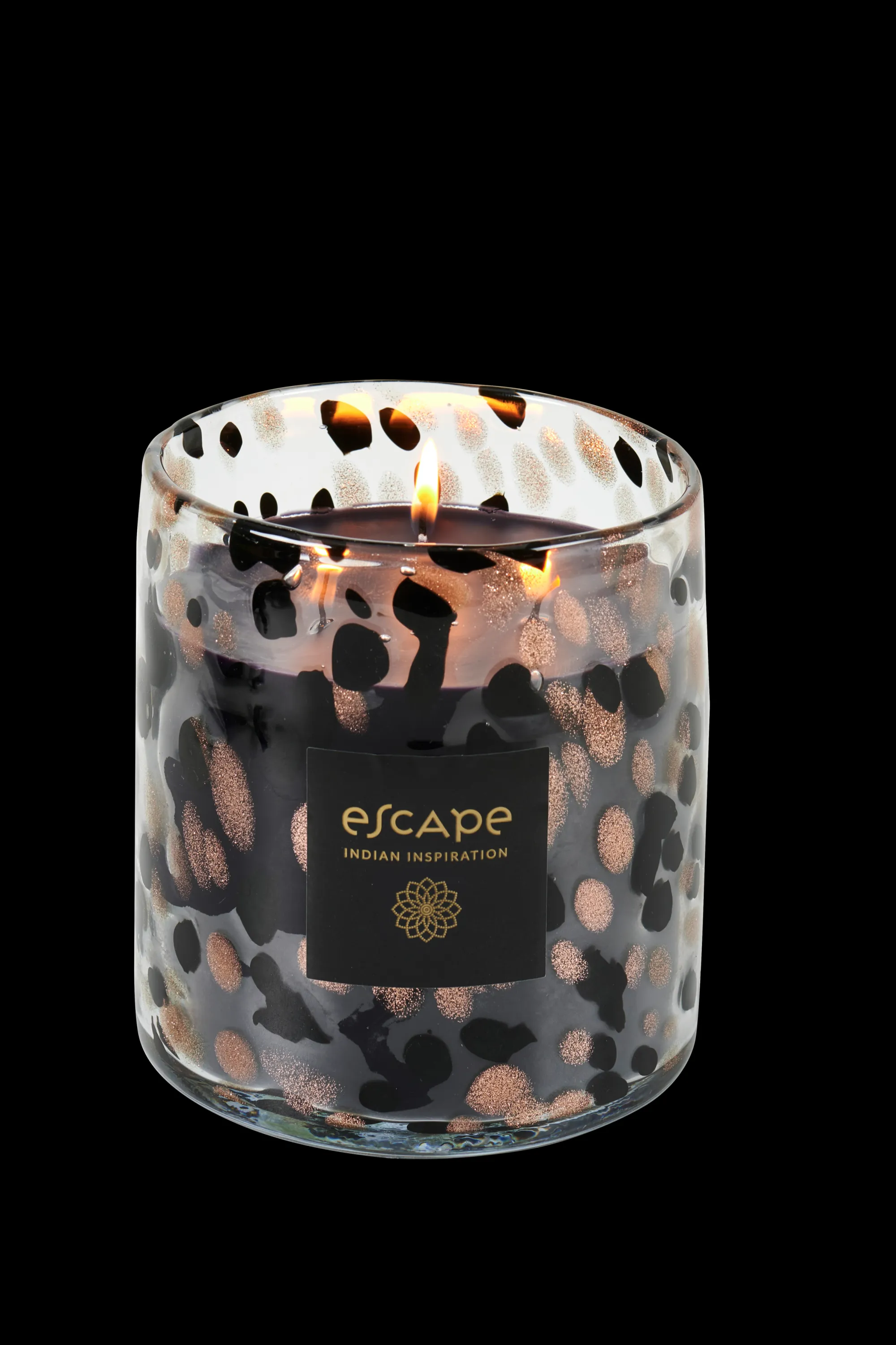 CASA Escape Indian Inspiration Candela Profumata Nero, Rame, Multicolore* Candele