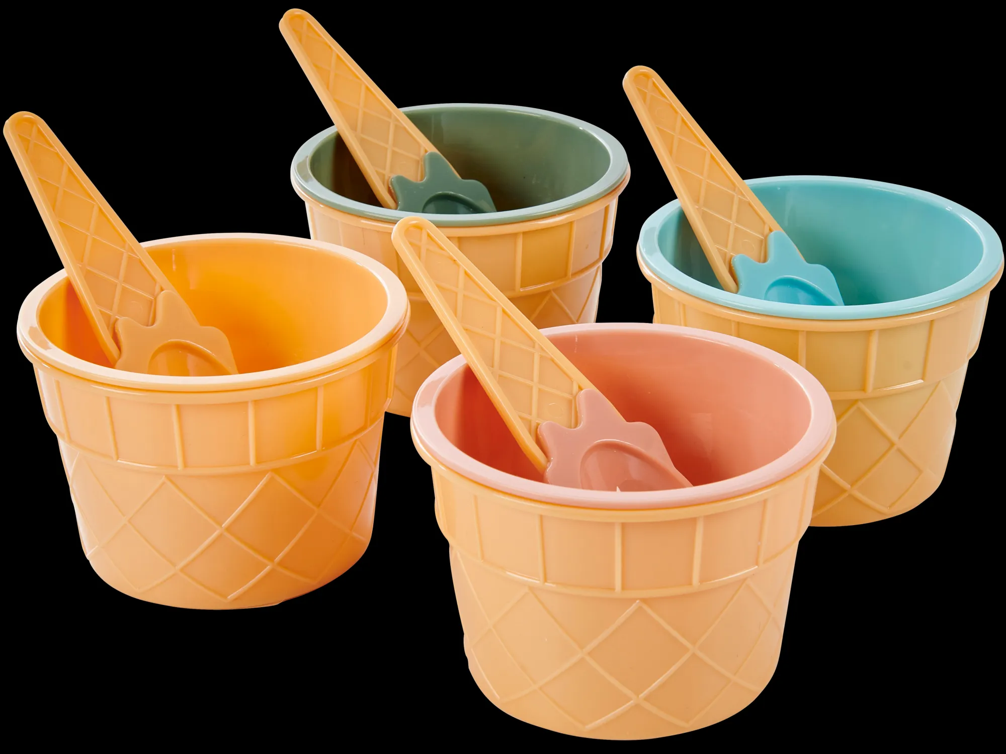 CASA Gelato Copette Per Gelato Set Di 4 Con Cucchiaino Vari Colori* Ciotole