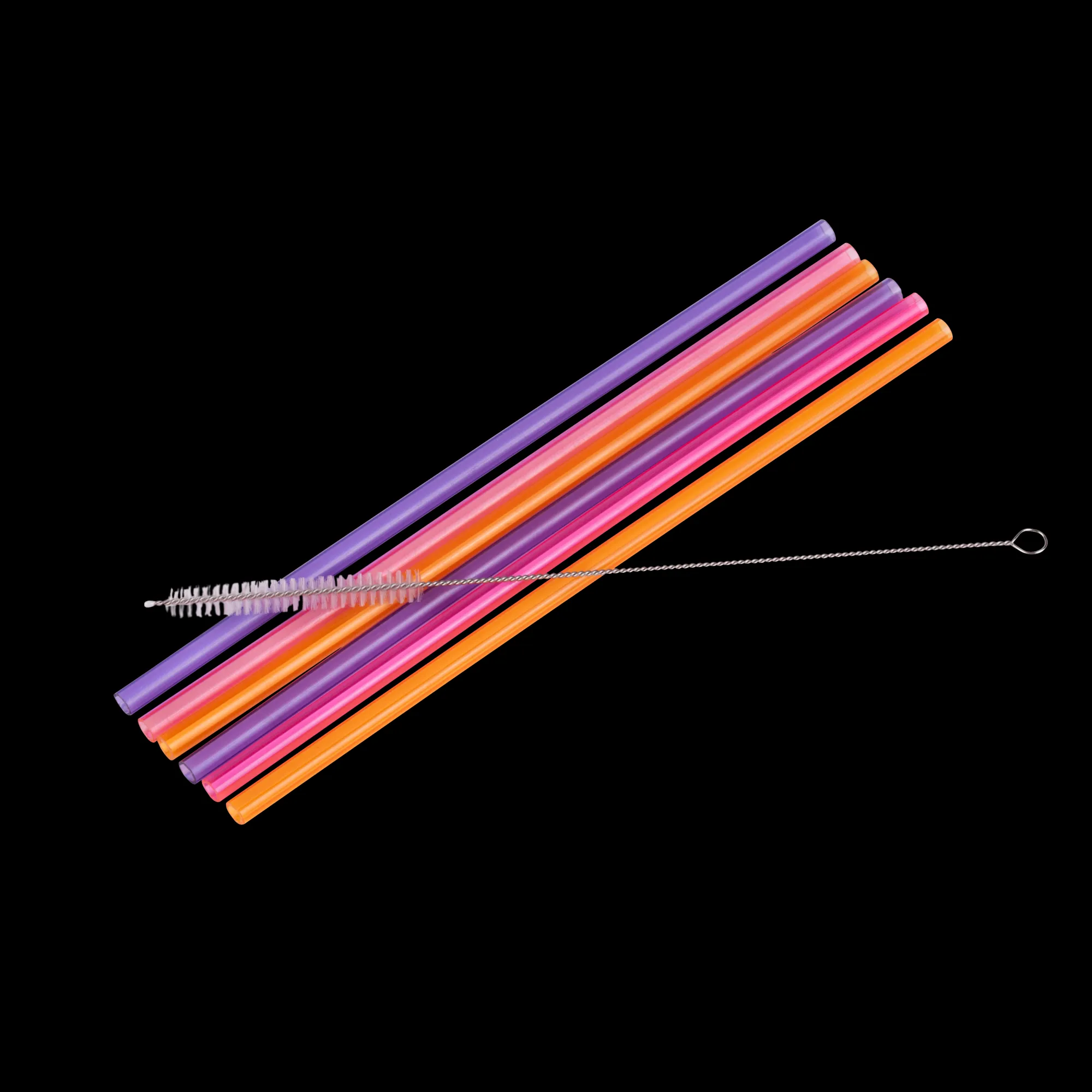 CASA Slurp Set Di 6 Cannucce Riutilizzabili Mix Di 3 Colori Arancione, Viola, Rosa* Accessori Per Cocktail